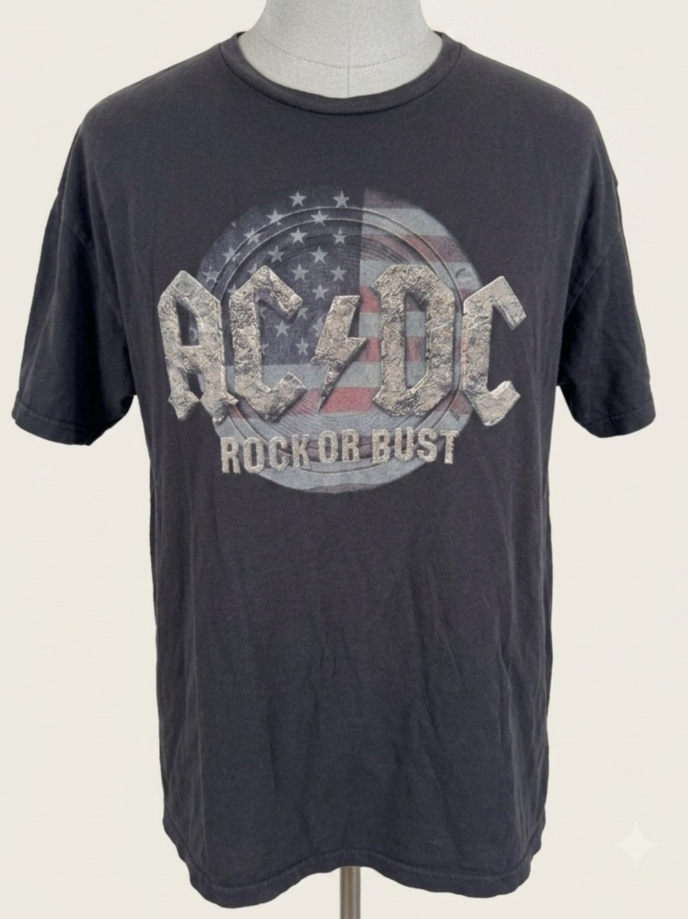 ACDC Rock Or Bust Tour Shirt XXL Black America 2016 Band Tee Tultex Rock Metal